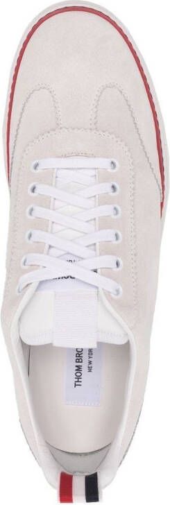 Thom Browne stripe-detailed low-top sneakers 100 WHITE