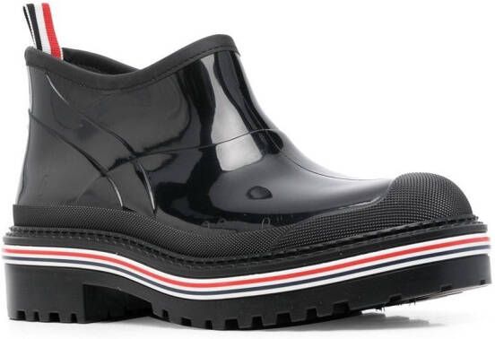 Thom Browne stripe-trim ankle boots Black