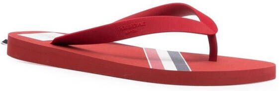 Thom Browne striped flip flops Red