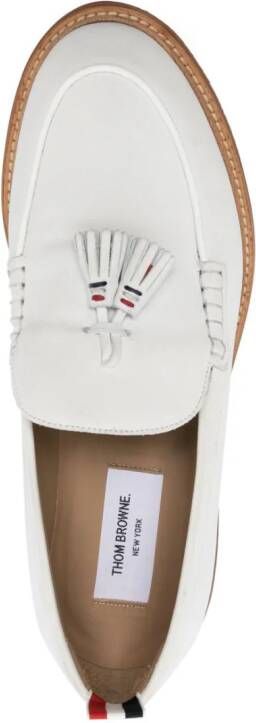 Thom Browne tasselled leather loafers White