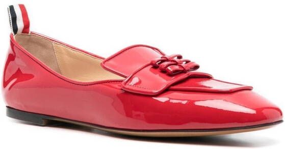 Thom Browne three-bow flat loafers Red