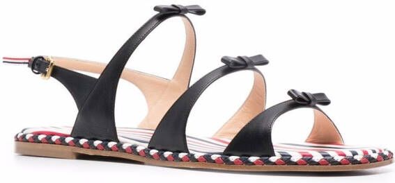 Thom Browne three-bow slingback sandals Black