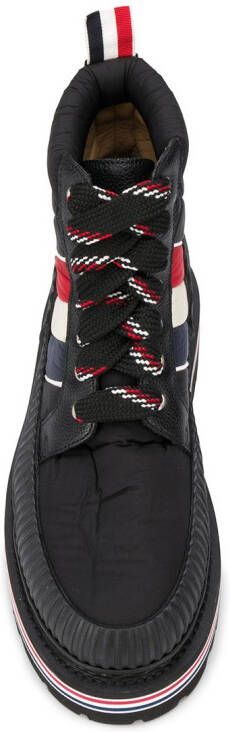 Thom Browne tricolour stripe hiking boots Black