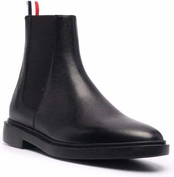 Thom Browne tricolour tab Chelsea boots Black