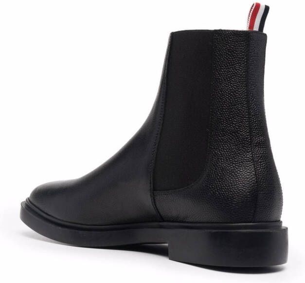 Thom Browne tricolour tab Chelsea boots Black