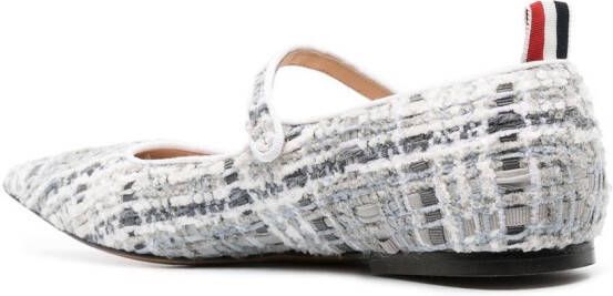 Thom Browne tweed ballerina shoes Grey