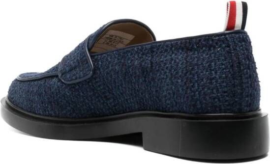 Thom Browne tweed penny loafers Blue