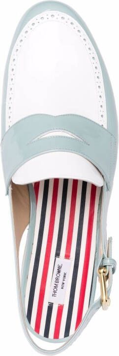 Thom Browne two-tone slingback loafers White