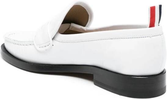 Thom Browne Varsity leather penny loafers White