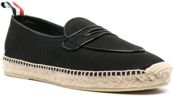 Thom Browne Varsity penny loafer espadrilles Black