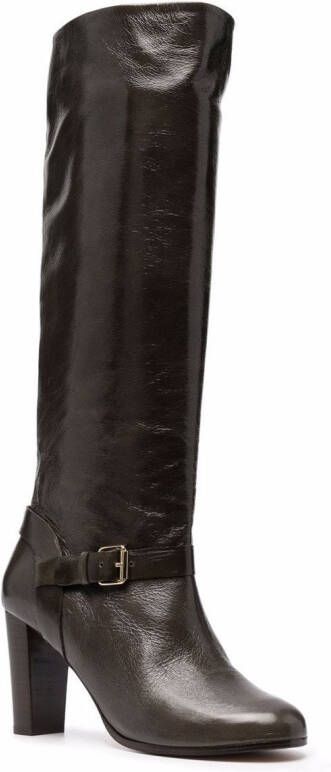 Tila March 90mm patent leather knee-high boots Green