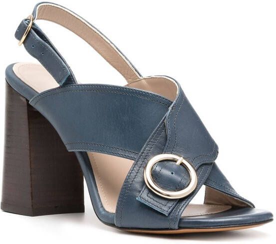 Tila March Galice leather slingback sandals Blue