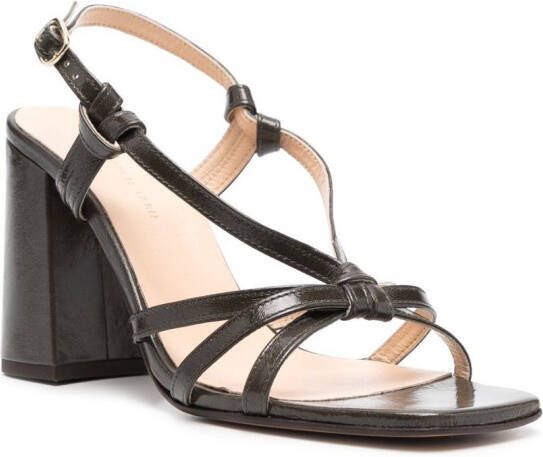 Tila March knot-detail 100mm leather sandals Green