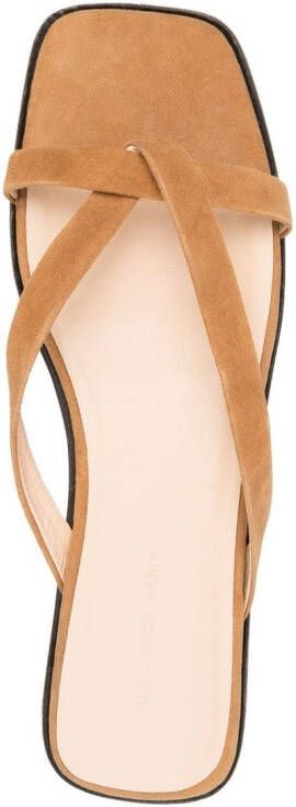 Tila March Origami crossover-strap sandals Brown