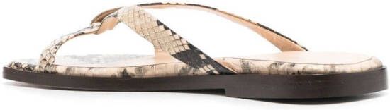 Tila March Origami snakeskin-print sandals Neutrals