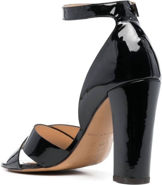 Tila March Scala 95mm high-shine finish sandals Black