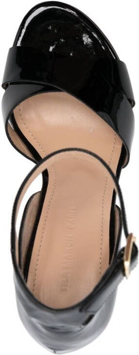 Tila March Scala 95mm high-shine finish sandals Black