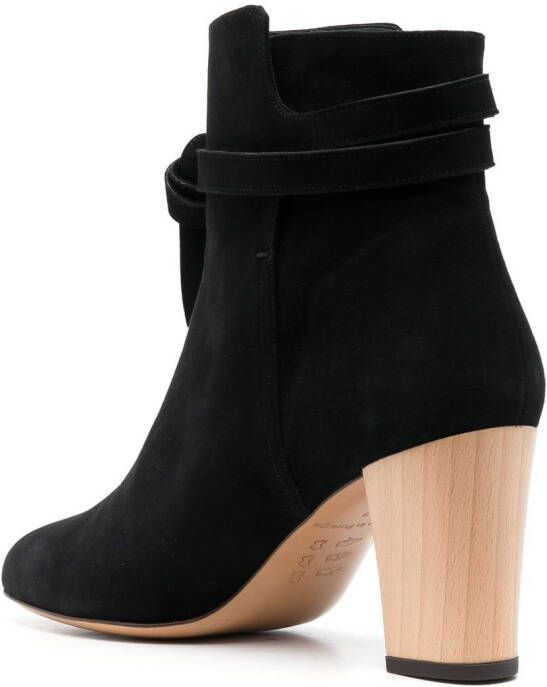 Tila March suede leather ankle boots Black