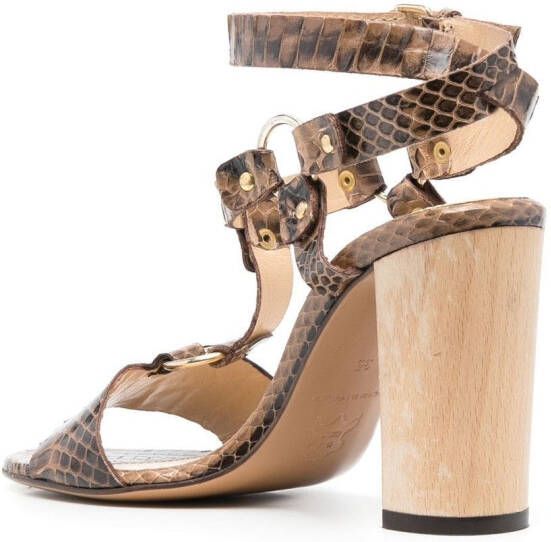 Tila March T-bar crocodile-effect sandals Brown