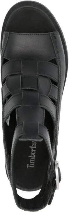 Timberland 100mm logo-debossed leather sandals Black