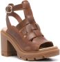 Timberland 95mm logo-debossed leather sandals Brown - Thumbnail 2