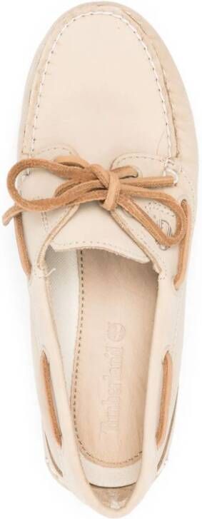 Timberland bow-detail leather boat shoes Neutrals