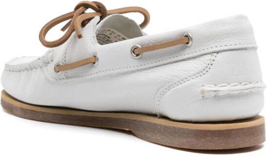 Timberland bow-detail leather boat shoes White
