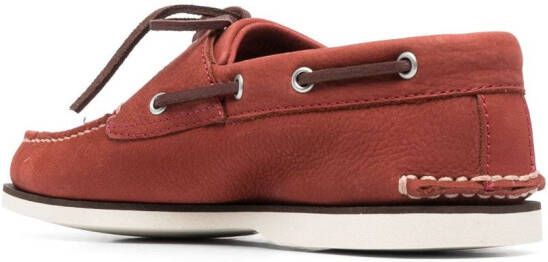 Timberland calf-leather boat shoes Red