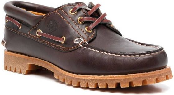 Timberland cleated-sole leather loafers Brown