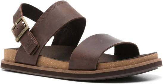 Timberland double-strap leather sandals Brown