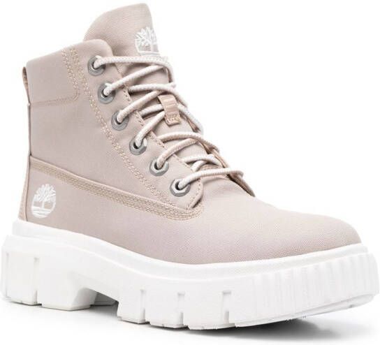 Timberland embroidered-logo ankle boots Neutrals