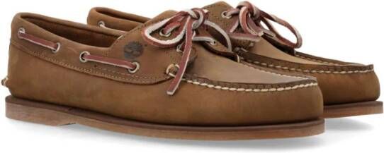 Timberland lace-up leather boat shoes Brown