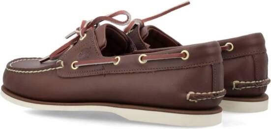 Timberland lace-up leather boat shoes Brown