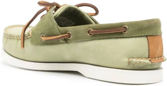 Timberland logo-debossed boat shoes Green
