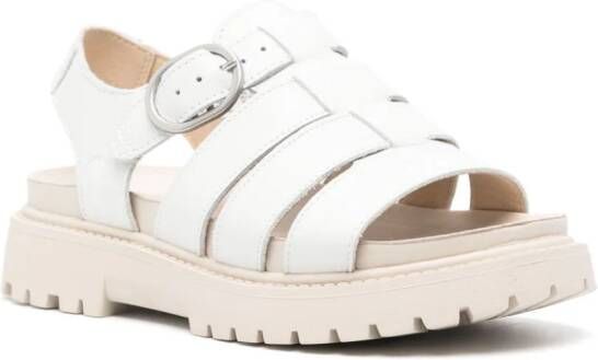 Timberland logo-debossed leather sandals White