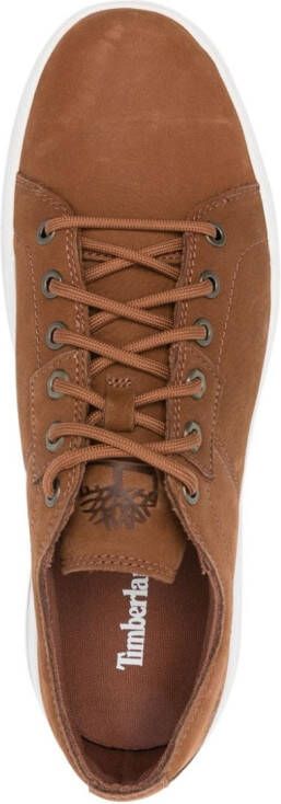Timberland logo-debossed leather sneakers Brown