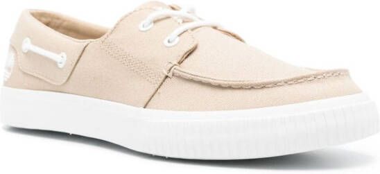 Timberland logo-embroidered boat shoes Neutrals