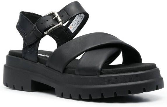 Timberland padded crossover strap sandals Black