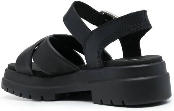 Timberland padded crossover strap sandals Black