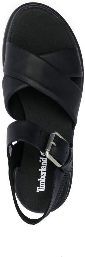 Timberland padded crossover strap sandals Black