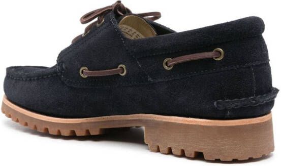 Timberland suede logo-plaque boat shoes Blue