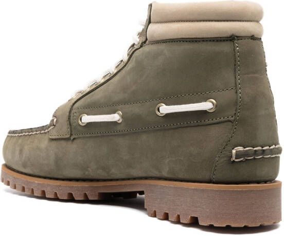 Timberland two-tone lace-up leather boots Green