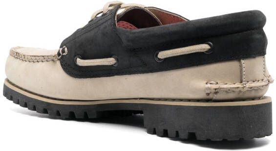 Timberland two-tone leather boat shoes Neutrals