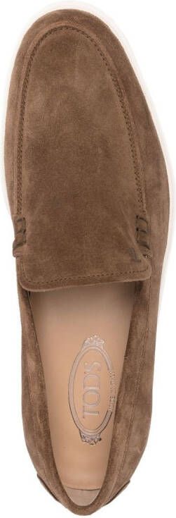 Tod's 30mm slip-on suede loafers Brown