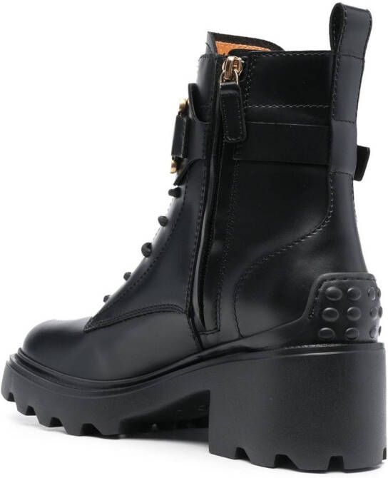 Tod's 70mm chain-detail lace-up boots Black