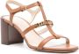 Tod's 75mm logo-plaque leather sandals Brown - Thumbnail 2