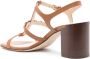 Tod's 75mm logo-plaque leather sandals Brown - Thumbnail 3