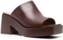 Tod's 80mm leather platform mules Brown - Thumbnail 2