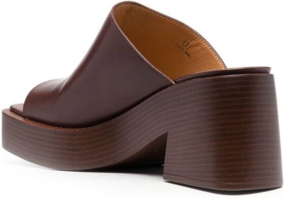 Tod's 80mm leather platform mules Brown