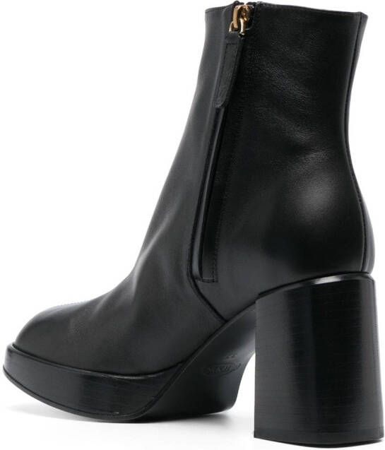 Tod's 80mm square-toe leather boots Black